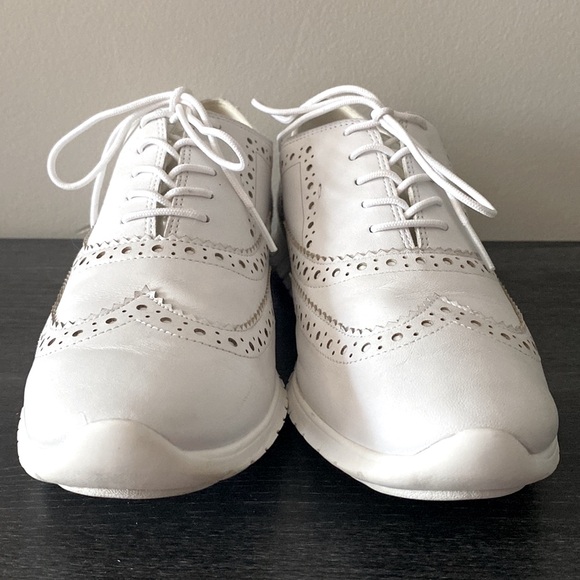 COLE HAAN ZEROGRAND Oxford WOMEN Shoes Wingtip Leather Light Gray Size 10B - Picture 5 of 8
